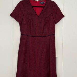 Boden British Tweed Albany herringbone wool dress in red and black NWOT